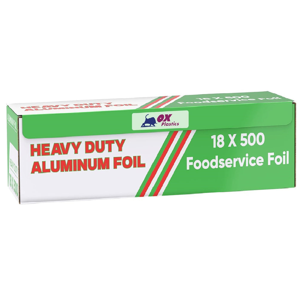 Freedom Aluminum Foil Wrap | Heavy-Duty, Commercial Grade for Food Service Industry | Silver Foil for Cooking, Roasting, Baking, BBQ & Parties | 22 Microns, 18 Inches x 500 Feet (1-Pack)