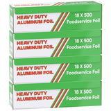 Freedom Aluminum Foil Wrap | Heavy-Duty, Commercial Grade for Food Service Industry | Silver Foil for Cooking, Roasting, Baking, BBQ & Parties | 22 Microns, 18 Inches x 500 Feet (4-Pack)