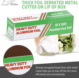 Freedom Aluminum Foil Wrap | Heavy-Duty, Commercial Grade for Food Service Industry | Silver Foil for Cooking, Roasting, Baking, BBQ & Parties | 22 Microns, 18 Inches x 500 Feet (4-Pack)