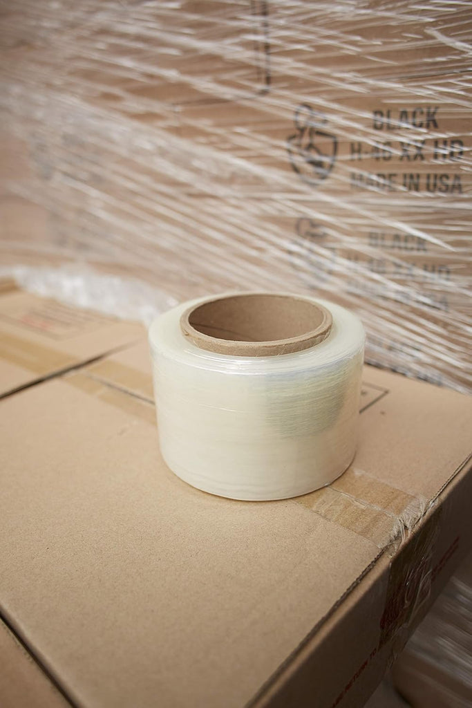 Clear Plastic Stretch Pallet Wrap Core | 3 Inches x 1000 Feet | 80 Gauge | 16-Pack