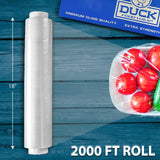 Duck Food Wrap, 18 Inches x 2000 feet - Plastic Wrap with Seal & Slide Cutter on Box - Restaurant & Commercial Grade, Excellent Quality & Heavy Duty - Great For Sealing (1-Pack)