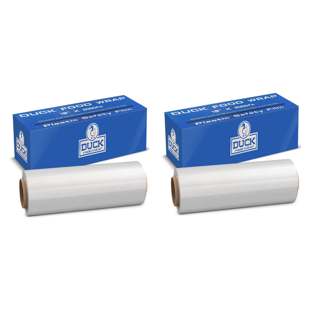 Duck Food Wrap, 18 Inches x 2000 feet - Plastic Wrap with Seal & Slide Cutter on Box - Restaurant & Commercial Grade, Excellent Quality & Heavy Duty - Great For Sealing (1-Pack)