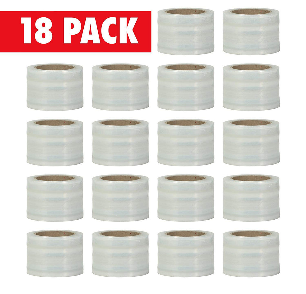 Plastic Stretch Pallet Wrap Core, 3 Inches X 1000 Feet, 80 Gauge, Clear (18-Pack)
