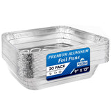 Rhino Aluminum Heavy Duty Aluminum Foil Pans 9x13 Disposable | Half Size Deep Baking Pans | Superior and Premium Quality | Meant for Baking, Grilling, Catering, Roasting, BBQ, Food Prep & Food Storage | Made in USA