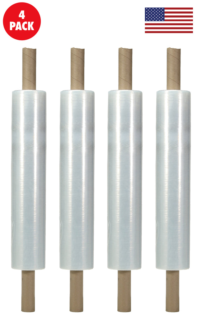 20 Inches X 1000 Feet Shrink Wrap Roll With Handles- 80 Gauge Thick, Clear (4-Pack)