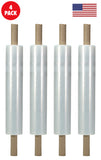 20 Inches X 1000 Feet Shrink Wrap Roll With Handles- 80 Gauge Thick, Clear (4-Pack)