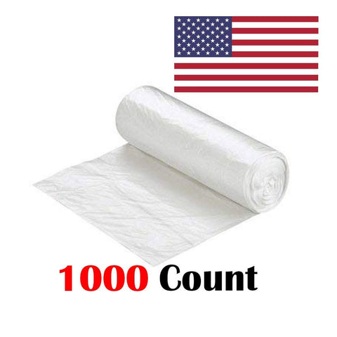 Trash Can Bags 13 Gallon, 8 Mic Thick Can Liners, 24" x 33" Garbage Bags 1000 Count