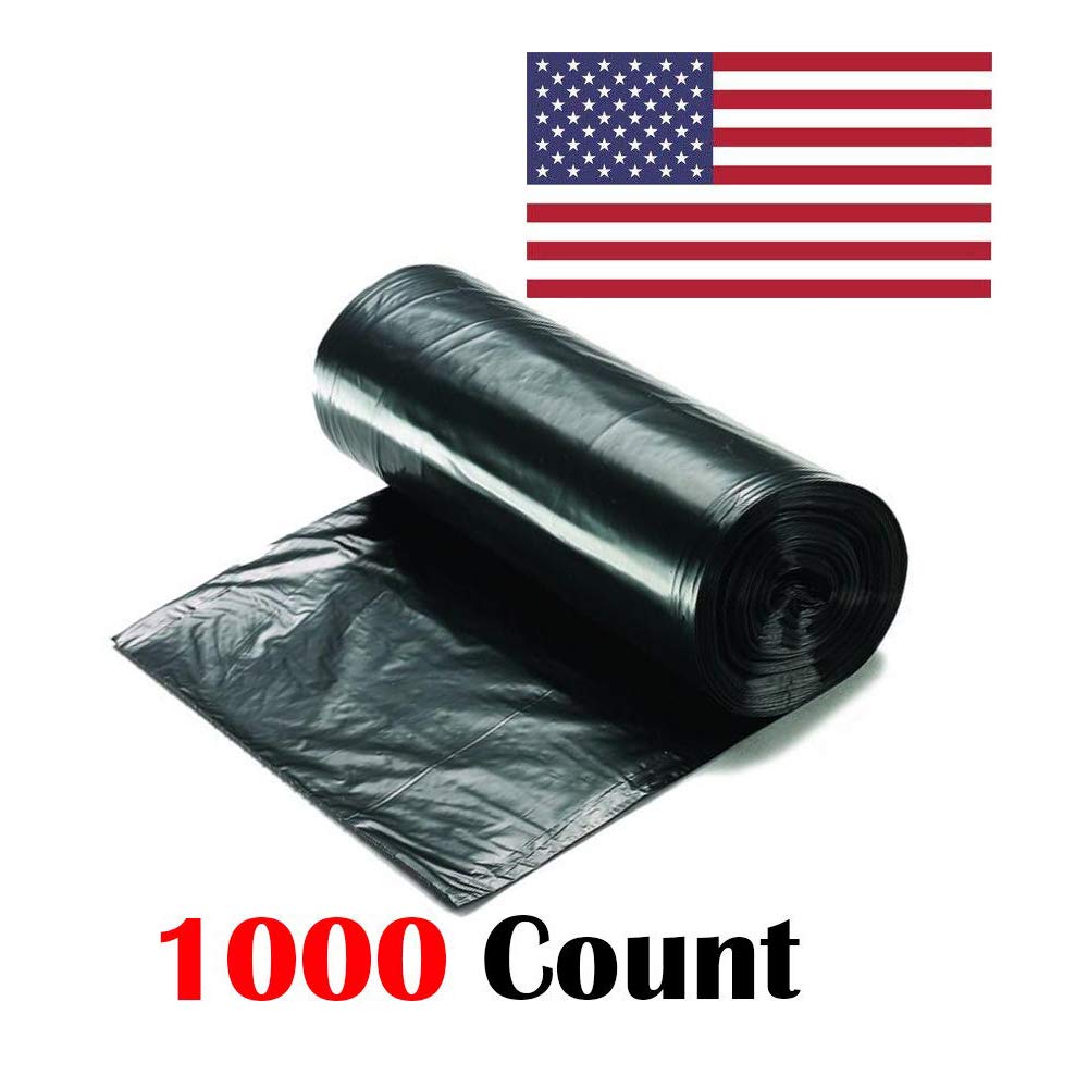 Ox Plastics 7-10 Gallon Trash Can Liner, High Density 24”x24”, 1000 Bags