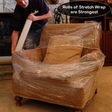 20 Inches X 1000 Feet Shrink Wrap Roll With Handles- 80 Gauge Thick, Clear (2-Pack)