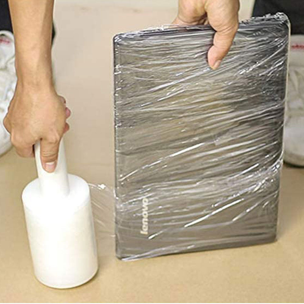 3 Inches X 1000 Feet Rolls With Handles, Plastic Film Pallet Shrink Wrap, 80 Gauge Thick, Clear, Industrial (16-Pack)