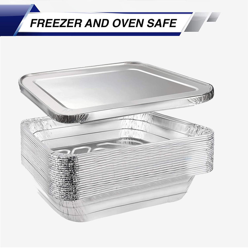 Rhino Aluminum Heavy Duty Aluminum Foil Pans 9x13 Disposable | Half Size Deep Baking Pans | Superior and Premium Quality | Meant for Baking, Grilling, Catering, Roasting, BBQ, Food Prep & Food Storage | Made in USA