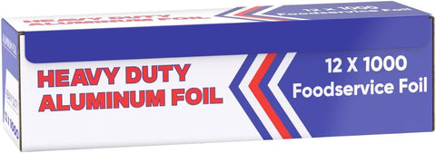 Aluminum Foil Wrap for Food | Heavy Duty Aluminum Foil | BBQ Silver Foil Rolls for Grilling, Roasting, Baking | Perfect for Commercial & Home Use | 12 x 1000 FT