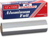 Premium Aluminum Foil | 12”x1000 Feet Long | Industrial Size and Strength | Commercial Grade & Length Foil Wrap for Food Service Industry and Home Use| Strong Silver (1 Pack)