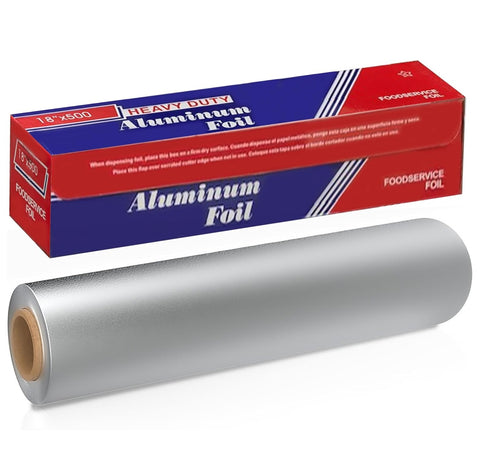 Aluminum Foil Roll 18"x 500 feet - Aluminum Foil Heavy-Duty, Commercial Grade for Food Service Industry - Silver Foil for Cooking & Roasting