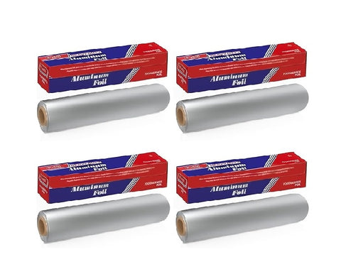 Aluminum Foil Roll 18 Inches x 500 Feet - Aluminum Foil Heavy-Duty, Commercial Grade for Food Service Industry - Silver Foil for Cooking & Roasting (4-Pack)