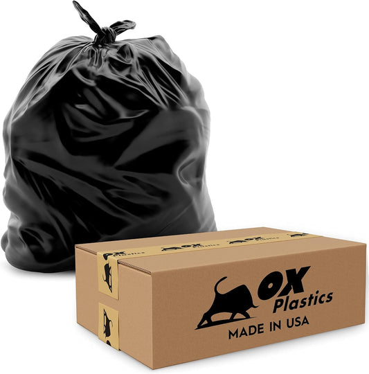 60 Gallon Capacity 3 mil Thick Extra Heavy Duty Garbage Bag 41" x 55" (50 Count)