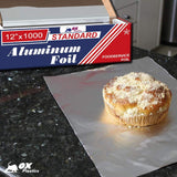 Premium Aluminum Foil | 12”x1000 Feet Long | Industrial Size and Strength | Commercial Grade & Length Foil Wrap for Food Service Industry and Home Use| Strong Silver (1 Pack)
