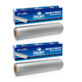 Rhino Aluminum Foil Wrap | Heavy-Duty, Commercial Grade for Food Service Industry | Silver Foil for Cooking, Roasting, Baking, BBQ & Parties | 25 Microns, 12" x 350 Feet