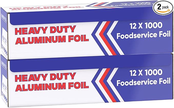 Aluminum Foil Roll 12"x 1000 feet - Aluminum Foil Heavy-Duty, Commercial Grade for Food Service Industry - Silver Foil for Cooking & Roasting