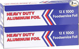 Aluminum Foil Roll 12"x 1000 feet - Aluminum Foil Heavy-Duty, Commercial Grade for Food Service Industry - Silver Foil for Cooking & Roasting