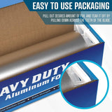 Rhino Aluminum Foil Wrap | Heavy-Duty, Commercial Grade for Food Service Industry | Silver Foil for Cooking, Roasting, Baking, BBQ & Parties | 25 Microns, 12" x 350 Feet