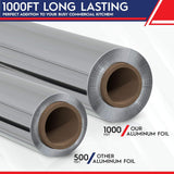 Premium Aluminum Foil | 12”x1000 Feet Long | Industrial Size and Strength | Commercial Grade & Length Foil Wrap for Food Service Industry and Home Use| Strong Silver (1 Pack)