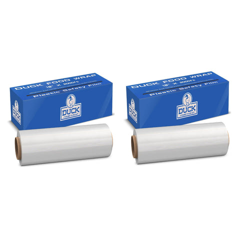 Duck Food Wrap, 18 Inches x 2000 Feet - Plastic Wrap with Seal & Slide Cutter on Box - Restaurant & Commercial Grade, Excellent Quality & Heavy Duty - Great For Sealing (2-Pack)
