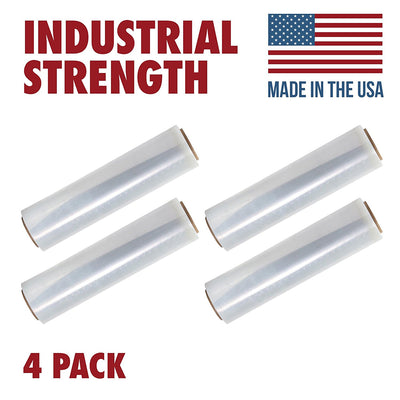 80 Gauge Tough Pallet Shrink Wrap - 18" X 1200 Feet Stretch Film (4-Pack)