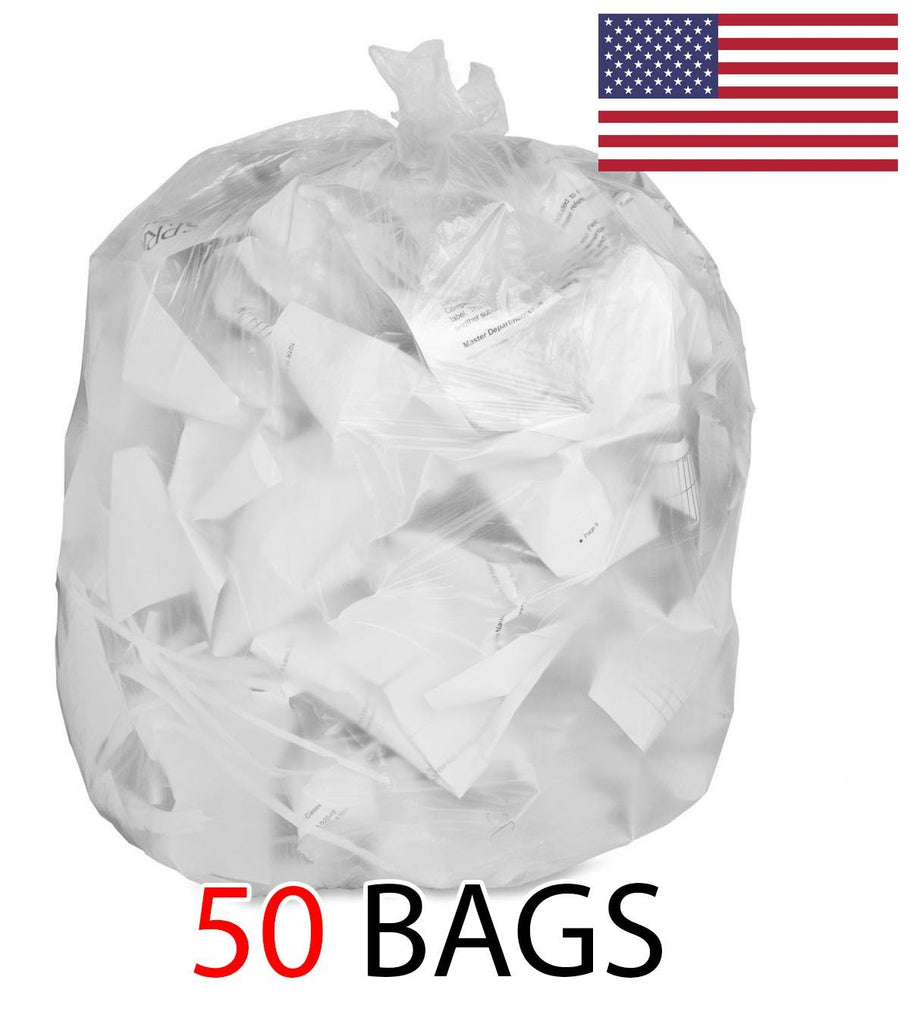 39 Gallon 1.5 MIL Strong Clear Trash Bags