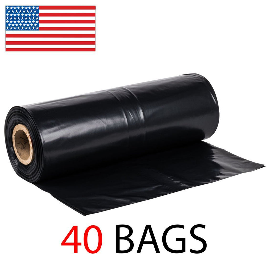 42-46 Gallon 2mil Extra Heavy Duty Contractor Garbage Bags,  Puncture-Resistant, Made in USA, 37 X 43 (Black, 25 Bags)