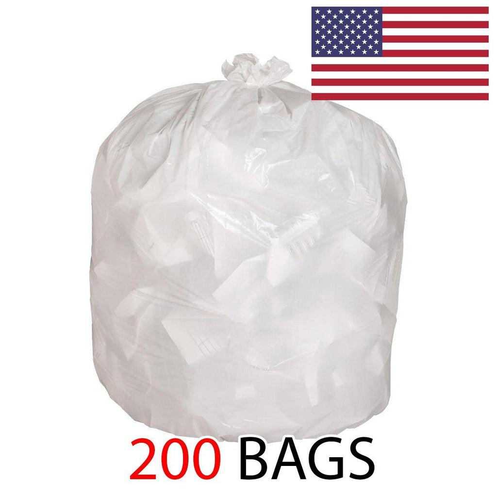 White 3 Gallon Garbage Bags - 1 Mil | PlasticMill 200 Bags/Case