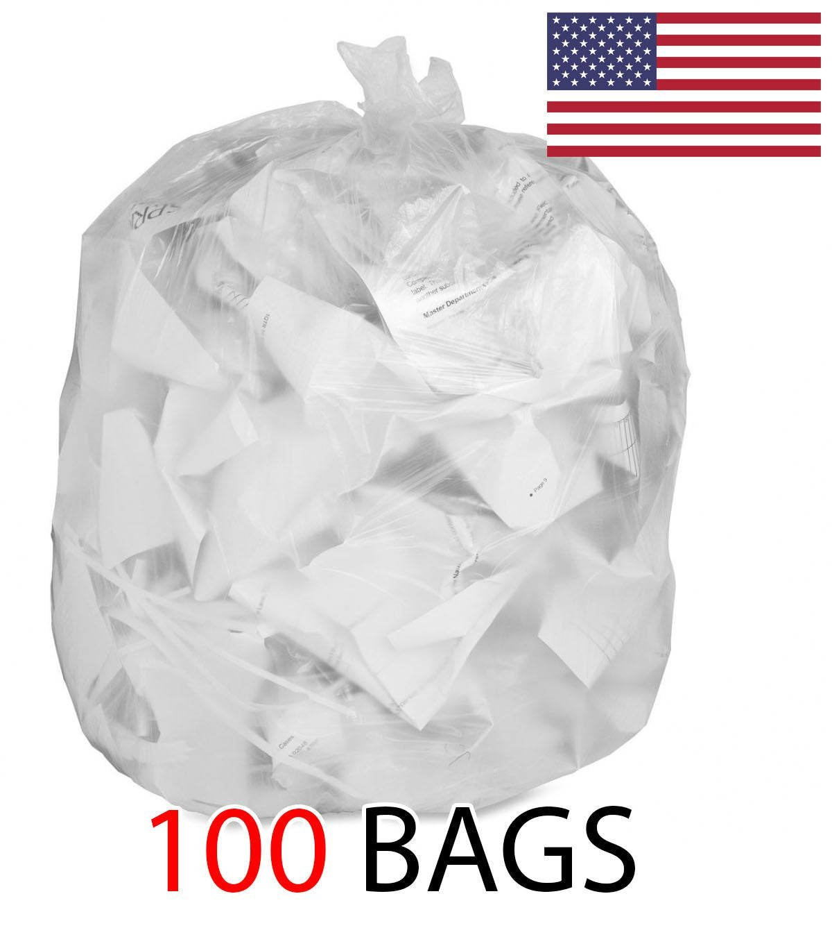 Trash Can Bags 39 Gallon, 1.5 mil Thick Leak-Proof & Durable Can Liners, 32" x 37" Large Garbage Bags