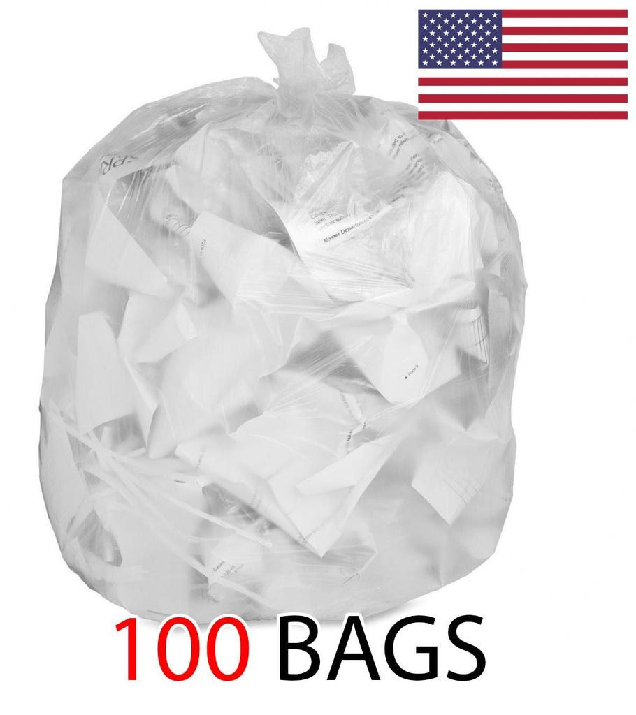 60-65 Gallon 1.5 MIL Strong Clear Trash Bags