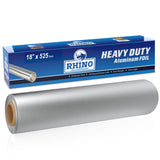 Rhino Aluminum Heavy Duty Aluminum Foil | Rhino 18 x 525 sf Roll, 25 Microns Thick | Commercial Grade & Extra Thick, Strong Enough for Food Service Industry