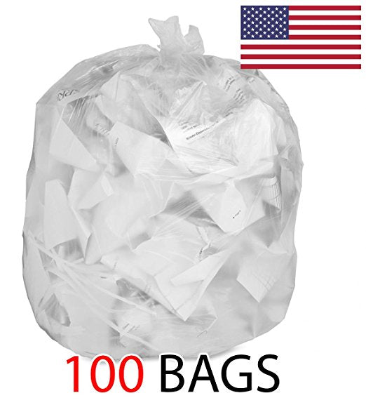 9-17 Gallon, 1.5 Mil Clear Plastic Dust Bin Liner Bags (5-Pack)