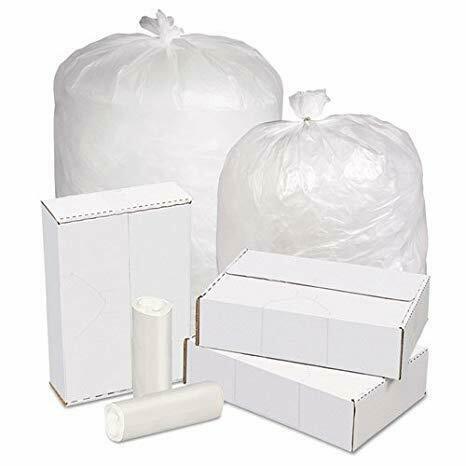 APQ Pack of 50 Clear Trash Bags 20 x 22 Thickness 6 Micron High Density  Polyethylene Garbage Can Liners 20x22 Tear Resistant Trash Liners for  Offices